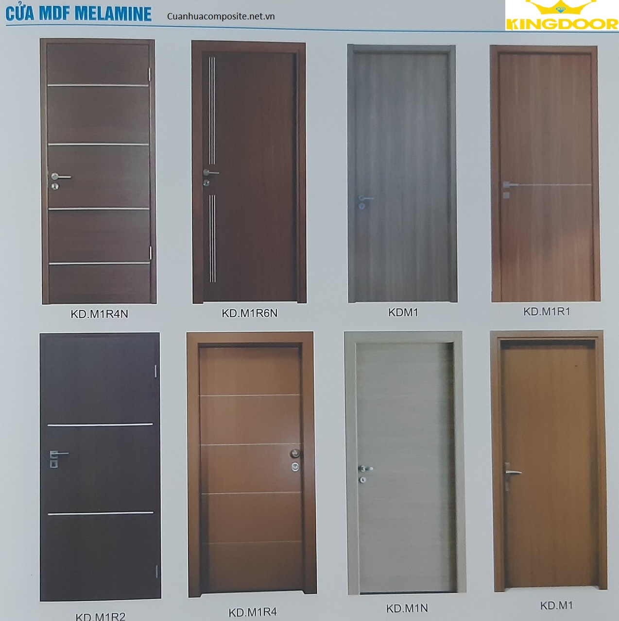 Mẫu cửa gỗ MDF Melamine khách có thể chọn nhiều loại ván phủ lớp ngoài tạo màu sắc đẹp hơn